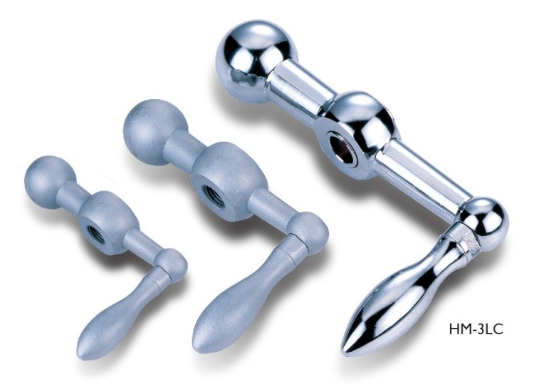 Tri-ball cranked handles