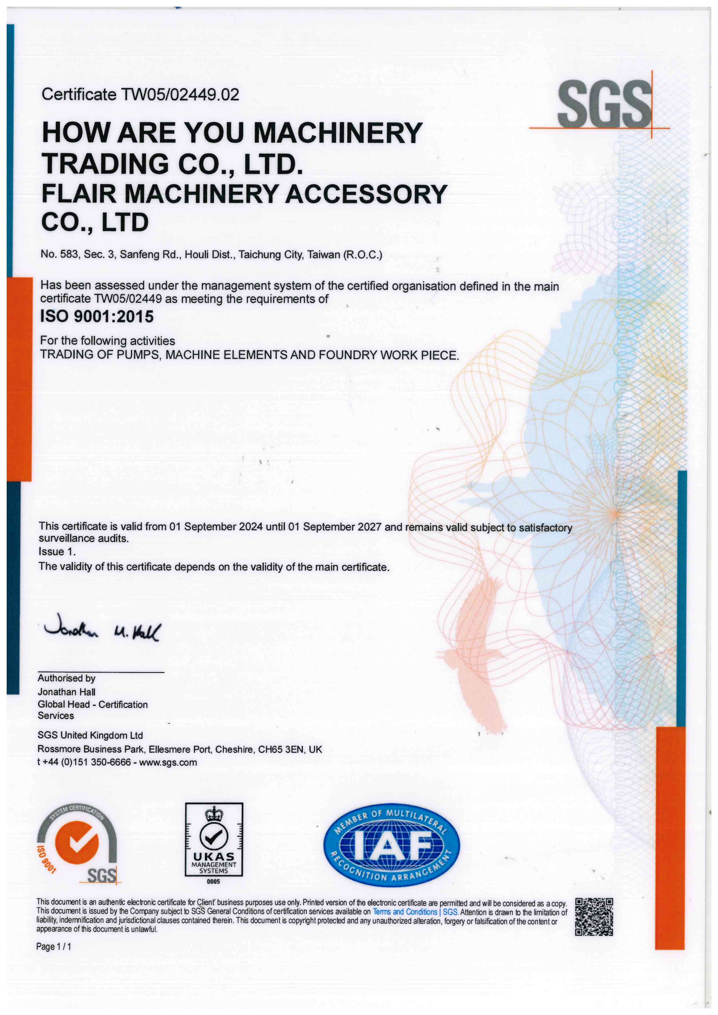 ISO 2015 certification